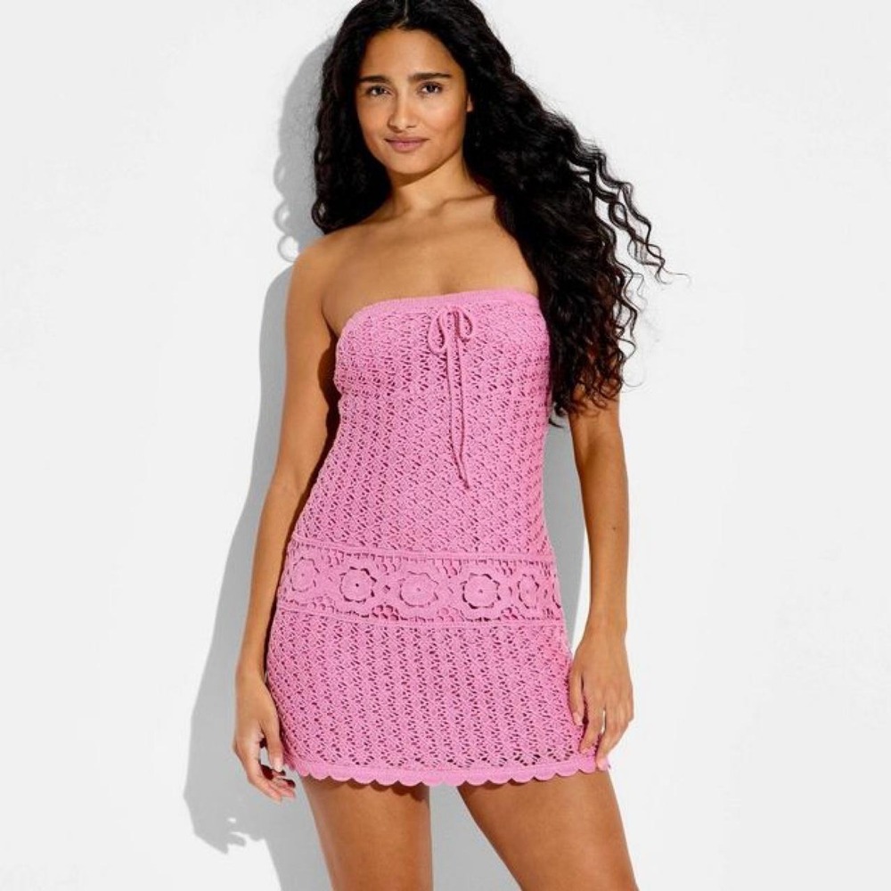 NWT Women's Strapless Mini A-Line Sweater Dress - Wild Fable Size: XSmall